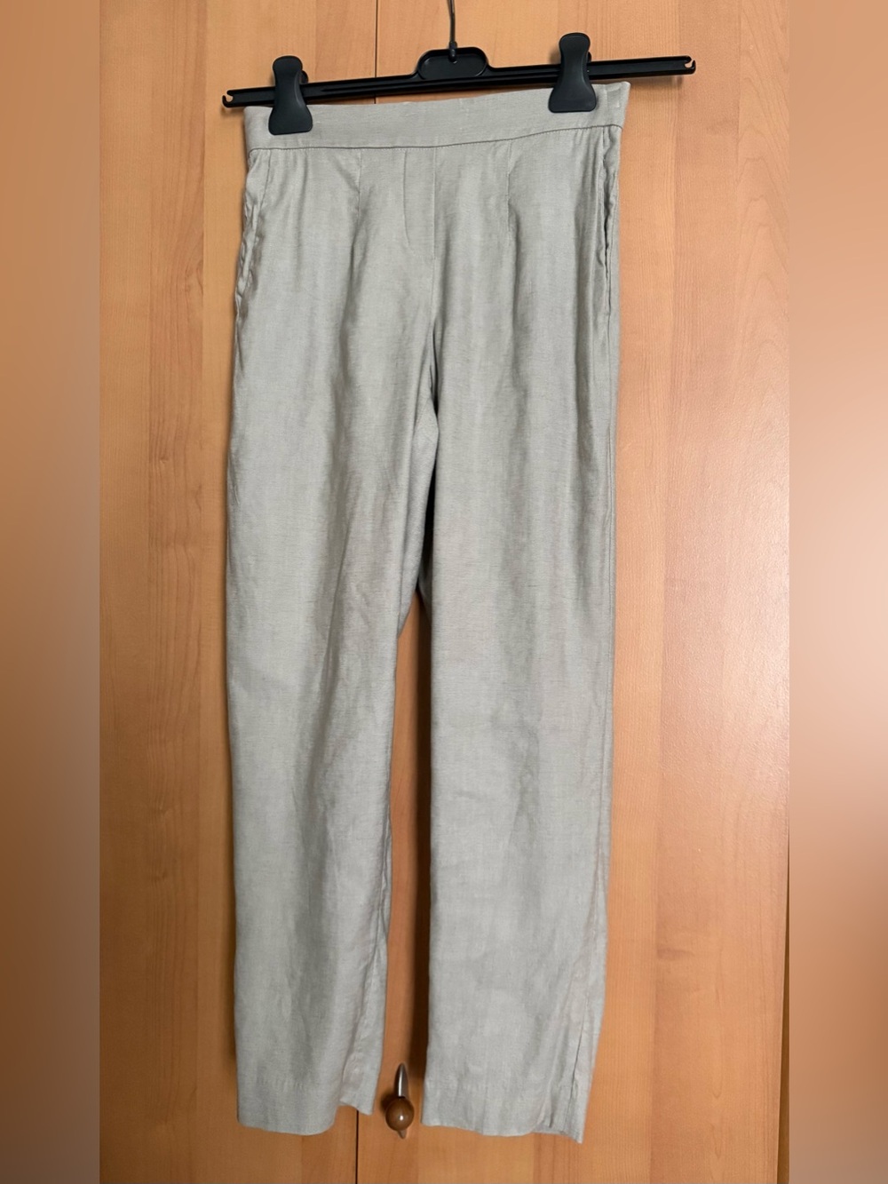 Babaton Light Beige Women's Linen-Blend Straight Chinos